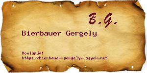 Bierbauer Gergely névjegykártya